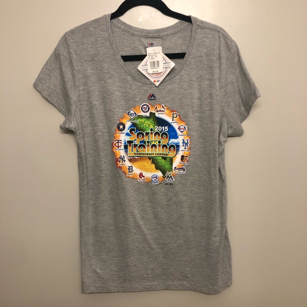 Majestic baseball spring training shirt NWT Gray